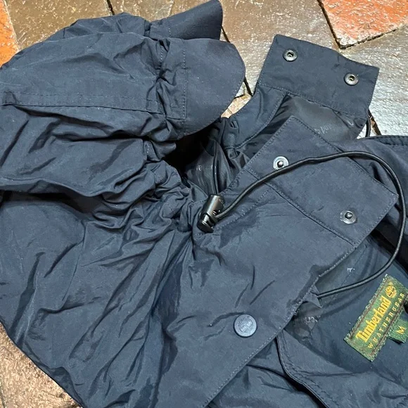 Timberland Weathergear hooded dark navy blue size Medium puffer jacket - Picture 5 of 8
